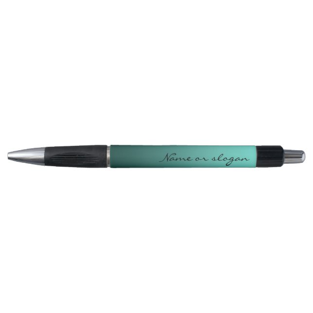 Elegant Gradient Teal with Custom Text Pen (Front)
