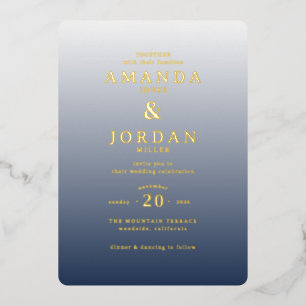Elegant Gradient Wedding Invitation Foil Invitation