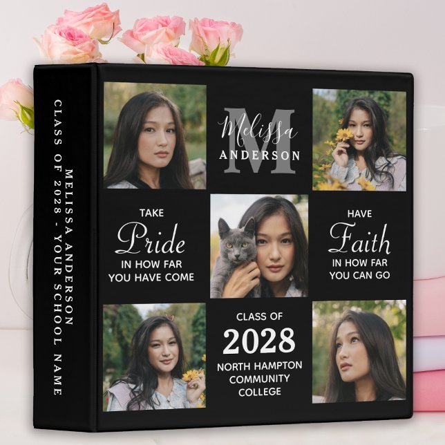 Elegant Graduate 5 Photo Scrapbook Graduation 3 Ring Binder (Creator Uploaded)