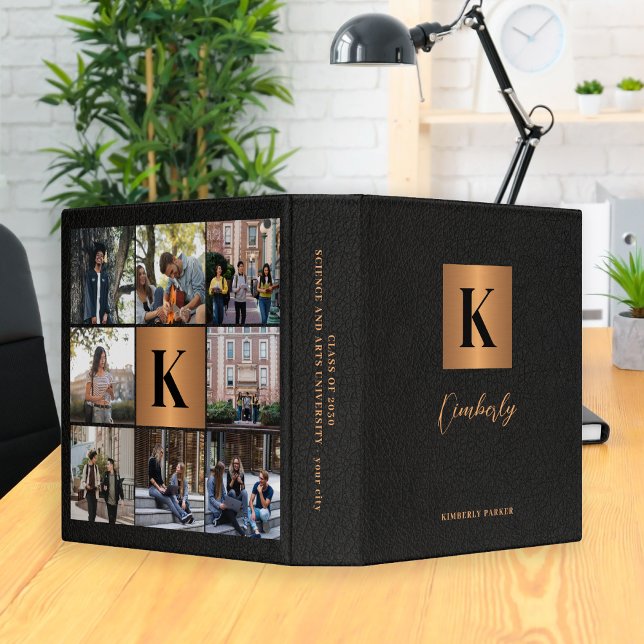 Elegant graduate 8 photo black graduation album 3 ring binder (Creator Uploaded)
