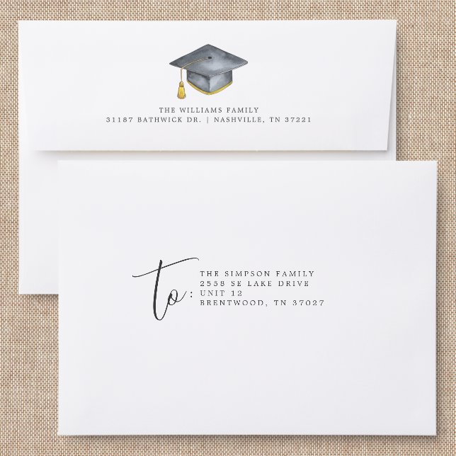 Elegant Graduate Addressed Envelopes (Linen)