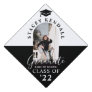 Elegant Graduate Arch Photo Black & White Graduation Cap Topper