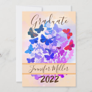 Elegant Graduate Butterfly Graduation Party Invitation
