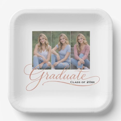 Elegant Graduate Celebration Design Paper Plates