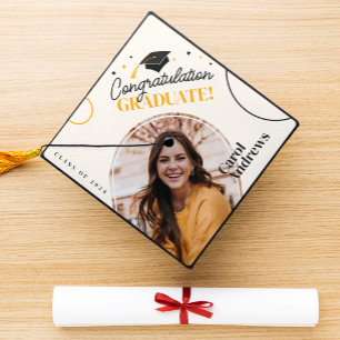 Elegant Graduate Class of 2024 Keepsake Graduation Cap Topper