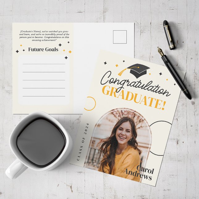 Elegant Graduate Class of 2024 Keepsake Graduation Invitation Postcard (Creator Uploaded)