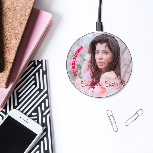 Elegant Graduate Custom Photo Wireless Charger