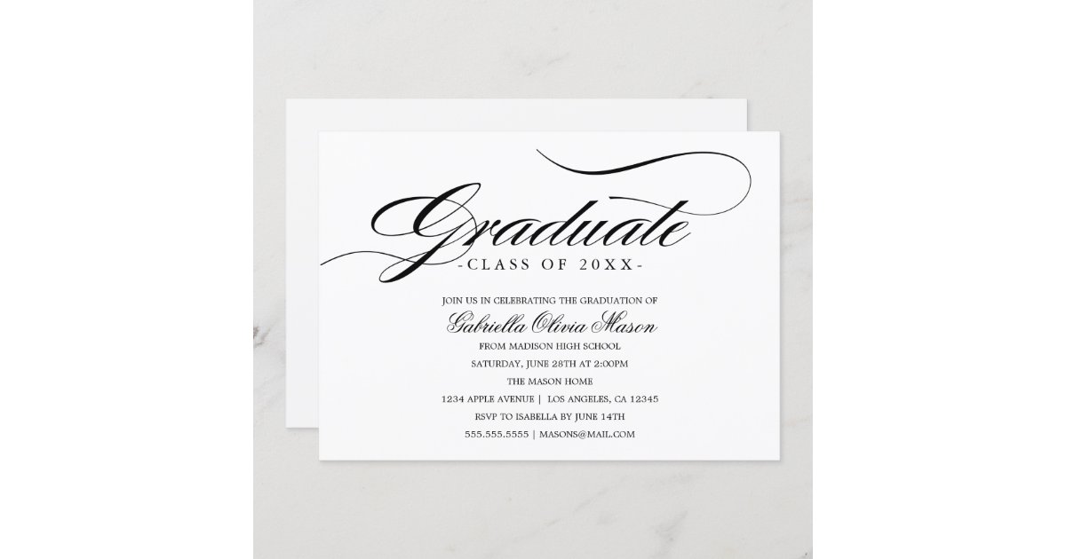 Elegant Graduate | Graduation Party Invite | Zazzle