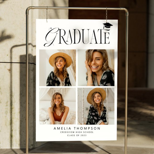 Elegant Graduate Graduation Party Photo Collage Foam Board (Creator Uploaded)