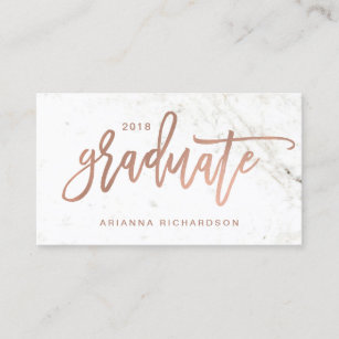 Elegant Graduate   Marble Photo Insert Name Card
