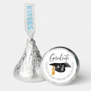 Elegant Graduate Monogram White Graduation  Hershey®'s Kisses®