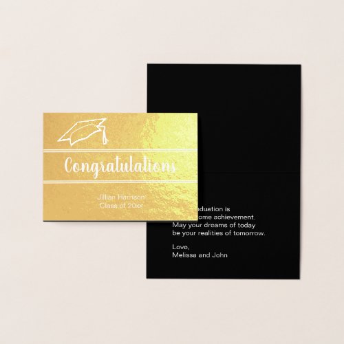 Elegant Graduate Name Congratulations Gold Foil Card