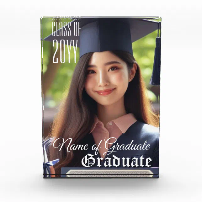Graduation Students Names Elegant Graduate Name Photo Class Year Keepsake Acrylic Award | Zazzle