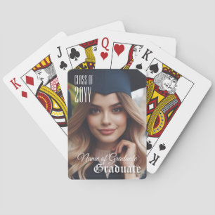 Elegant Graduate Name Photo Class Year Keepsake Poker Cards