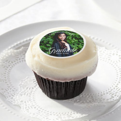 Elegant Graduate Photo 2024 Graduation Party Edible Frosting Rounds