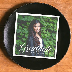 Elegant Graduate Photo 2026 Graduation Party Napkins