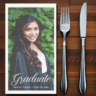 Elegant Graduate Photo 2026 Graduation Party Paper Guest Towels