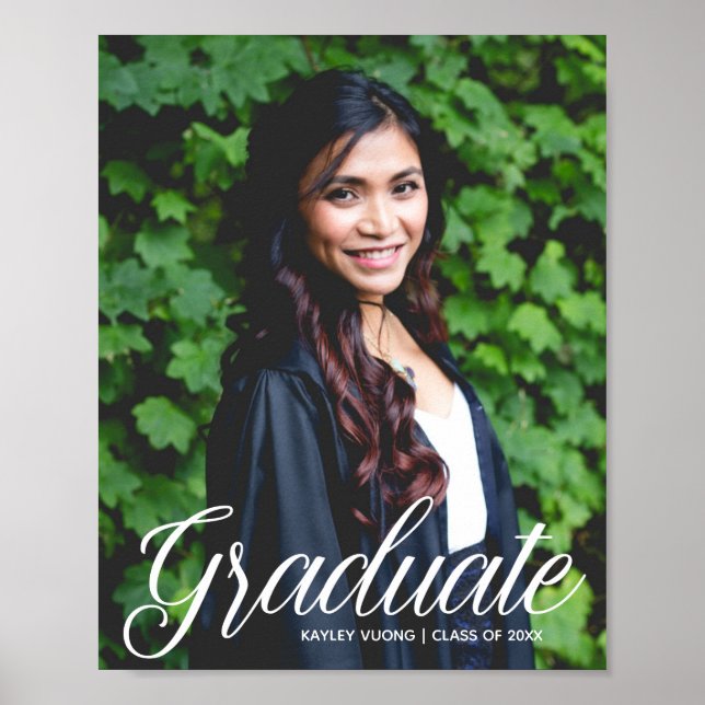 Elegant Graduate Photo 2026 Graduation Party Poster (Front)
