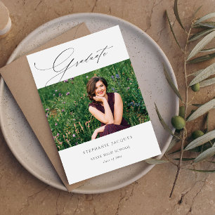 Elegant Graduate Photo Class of Announcement