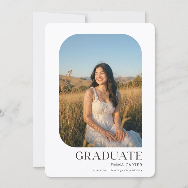 Elegant Graduate Photo Collage Graduation Announcement (Front)