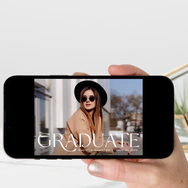 Elegant Graduate Photo Graduation Announcement (Front Digital)