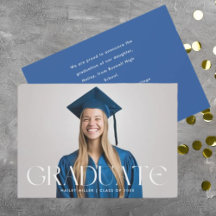 Elegant Graduate Photo Graduation Announcement