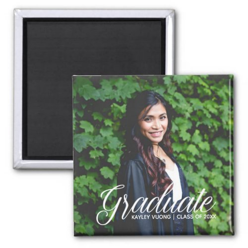 Elegant Graduate Photo Graduation Announcement Magnet