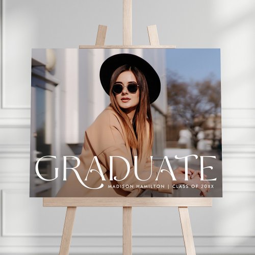 Elegant Graduate Photo Graduation Party Sign