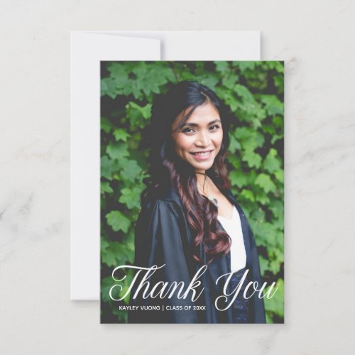 Elegant Graduate Photo Graduation Thank You Card