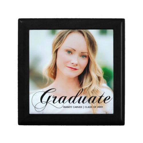 Elegant Graduate Photo Personalized Graduation Gift Box