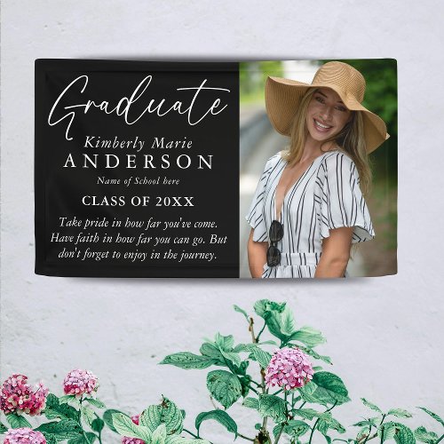 Elegant Graduate Photo  Quote Graduation Banner
