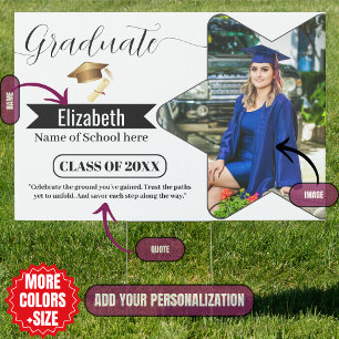 Elegant Graduate Photo Yard Sign - Class of 2025
