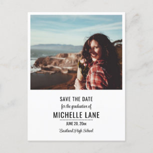 Elegant Graduate Save The Date Photo Postcard