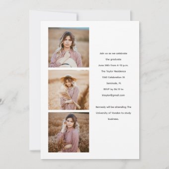 Elegant Graduate Script Photo Graduation Invitation | Zazzle