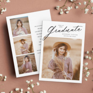 Elegant Graduate Script Photo Graduation Invitation