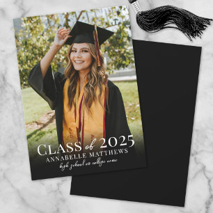 Elegant Graduate Simple Photo Graduation Announcement