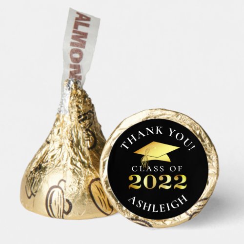 Elegant Graduation 2022 Thank You Gold Foil Custom Hersheys Kisses
