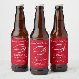 Elegant Graduation 2025 Script Modern Beer Bottle Label