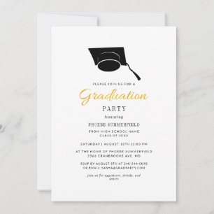 Elegant Graduation 2025 Typography Grad Party Invitation