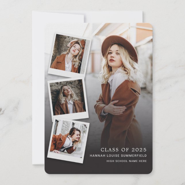 Elegant Graduation 2026 Multi Photo Announcement (Front)