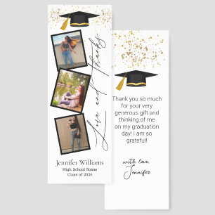 elegant graduation 3 photo booth Thank you Bookmarks