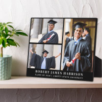 Elegant Graduation 3 Photo Collage Black