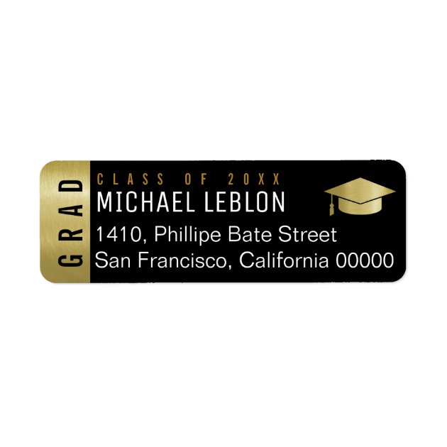 Elegant Graduation Address Label With Name
