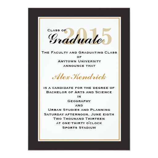 Elegant Graduation Announcement/Invitation Card | Zazzle