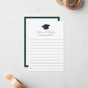 Elegant Graduation Cap Advice Stationery Note Card