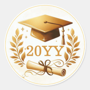 Elegant Graduation Cap and Diploma Envelope Seal
