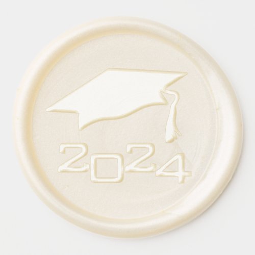 Elegant Graduation Cap Class Year Wax Seal Sticker