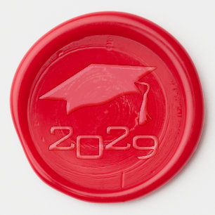 Elegant Graduation Cap Class Year Wax Seal Sticker