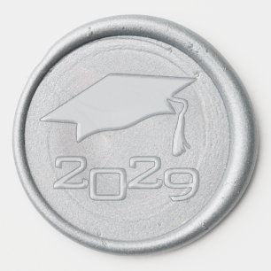 Elegant Graduation Cap Class Year Wax Seal Sticker