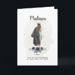 Elegant Graduation Card<br><div class="desc">Celebrate your graduate's special milestone with this personalized graduation card featuring a stylish watercolor design. Customizable with the graduate’s name and year,  this card is perfect for commemorating their achievements. The elegant floral accents and motivational message make it a thoughtful keepsake for any graduate.</div>